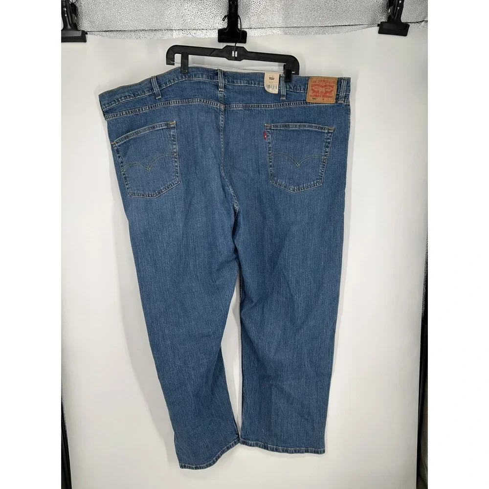 Levi's 505 Jeans Men's 56x30 Blue Denim Straight Leg Regular Stretch Medium Wash